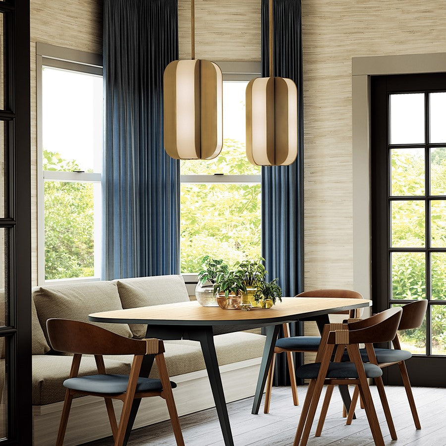 Capital Lighting Marcell 4 Light Pendant, Aged Brass/White Milk Glass