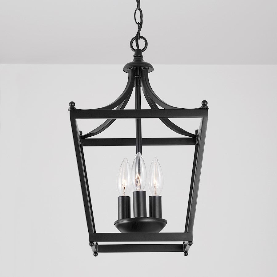 3 Light Foyer, Matte Black