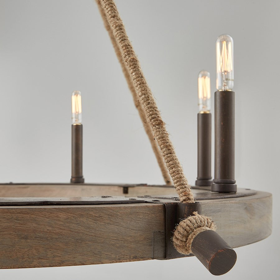 8 Light Chandelier, Nordic Grey