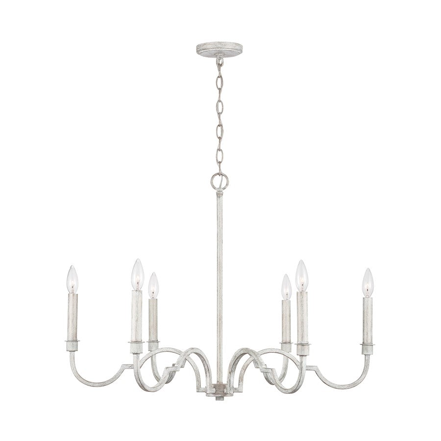 6 Light Chandelier, Winter White
