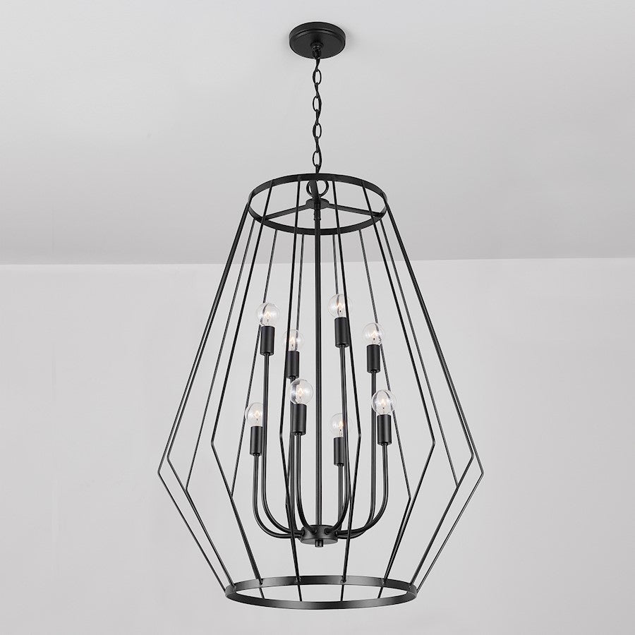 8 Light Foyer, Matte Black