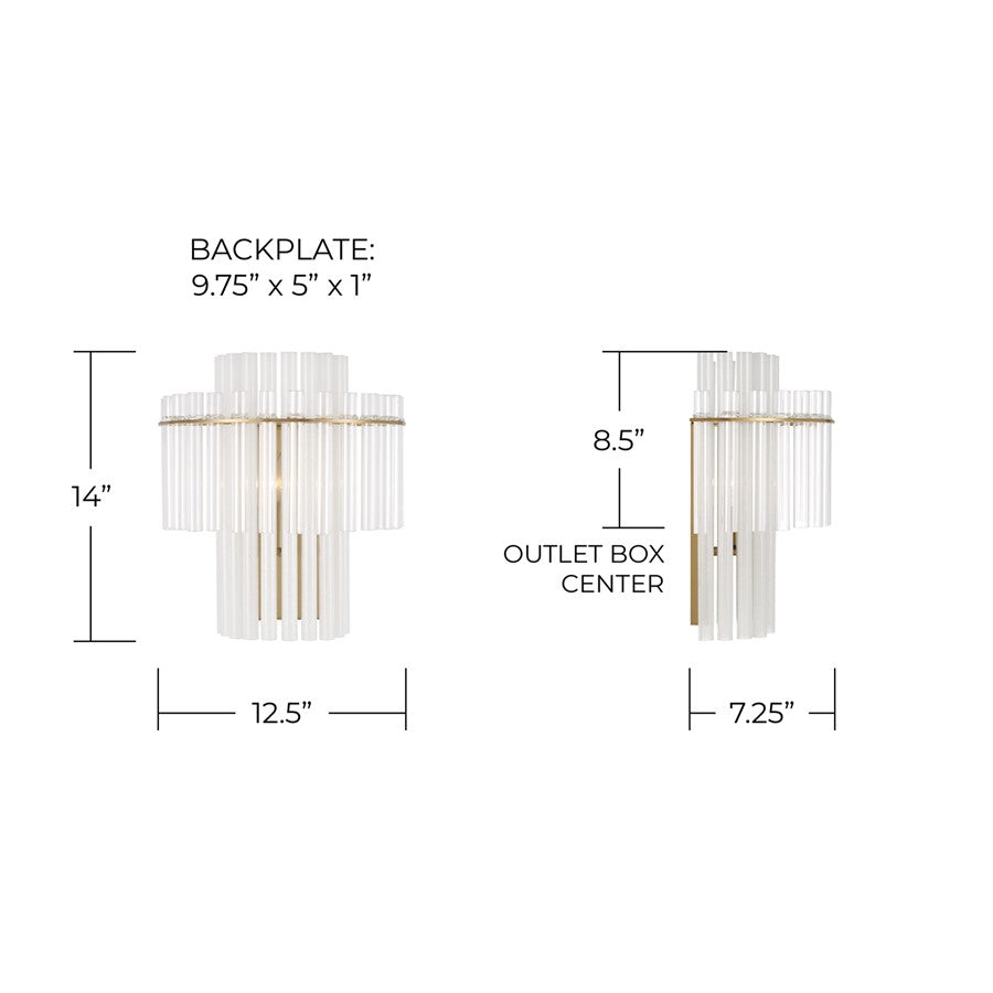 Capital Lighting Blair 1 Light Sconce, Aged Brass