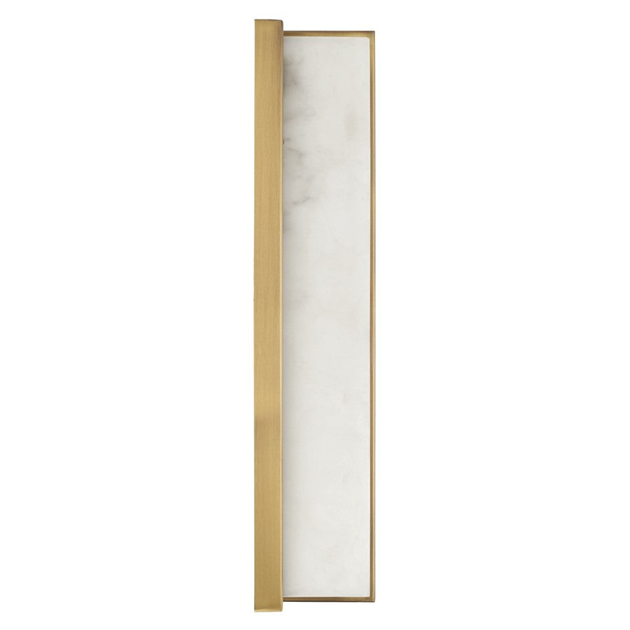 Capital Lighting Noah 1 Light Sconce, Aged Brass/Alabaster Glass