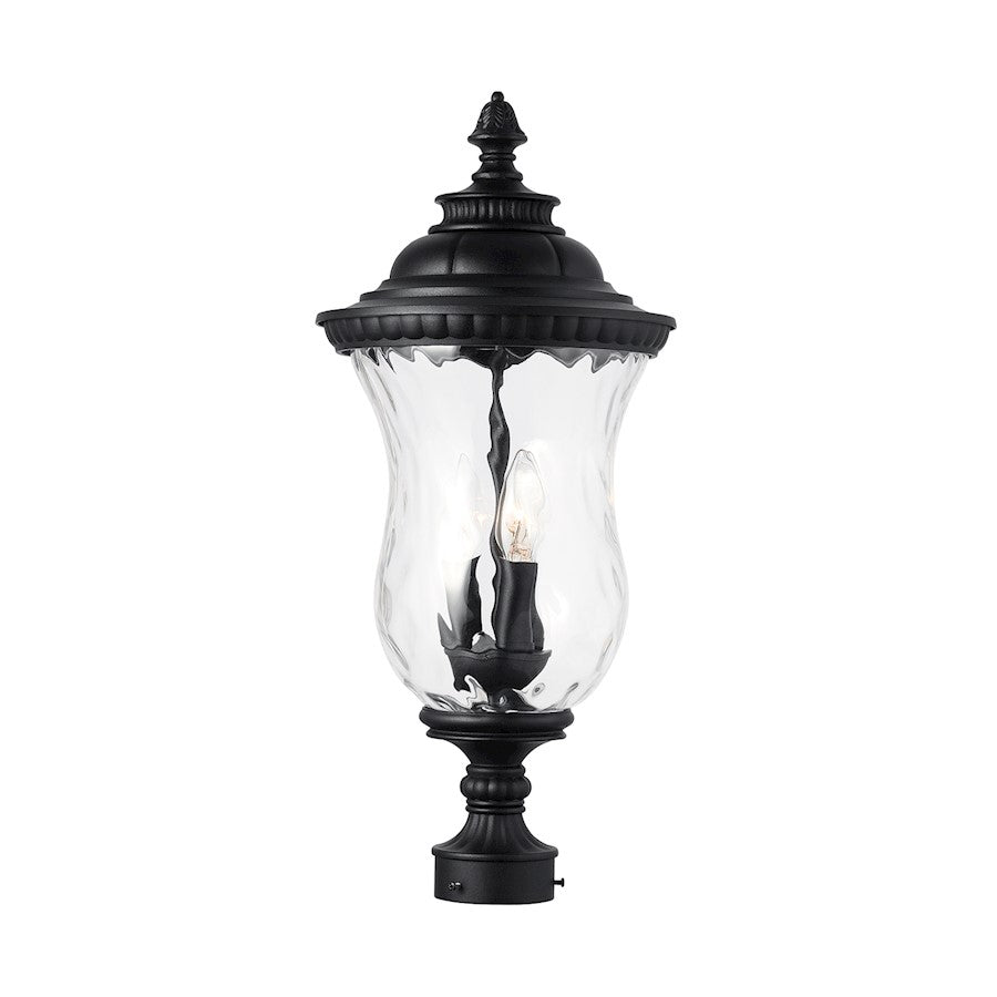 Capital Lighting Ashford 3-Light Outdoor Post Mount, Black/Water
