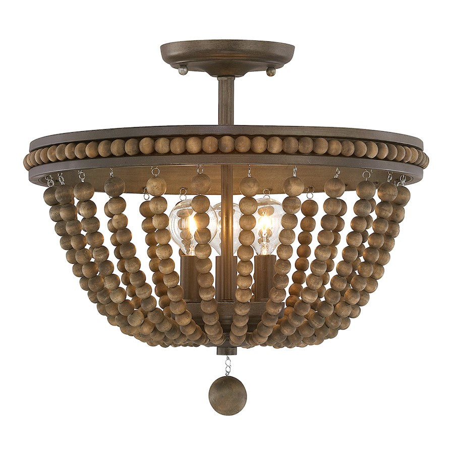 Austin Allen & Co. Handley 3-Light Semi-Flush, Tobacco