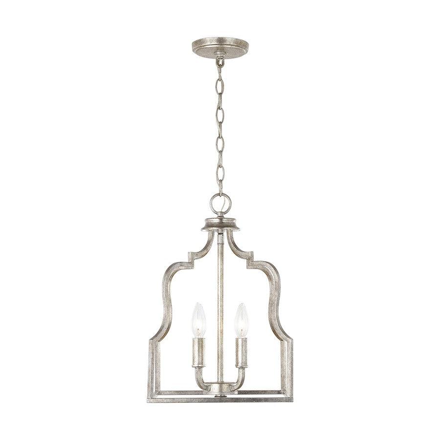 4 Light Pendant, Antique Silver