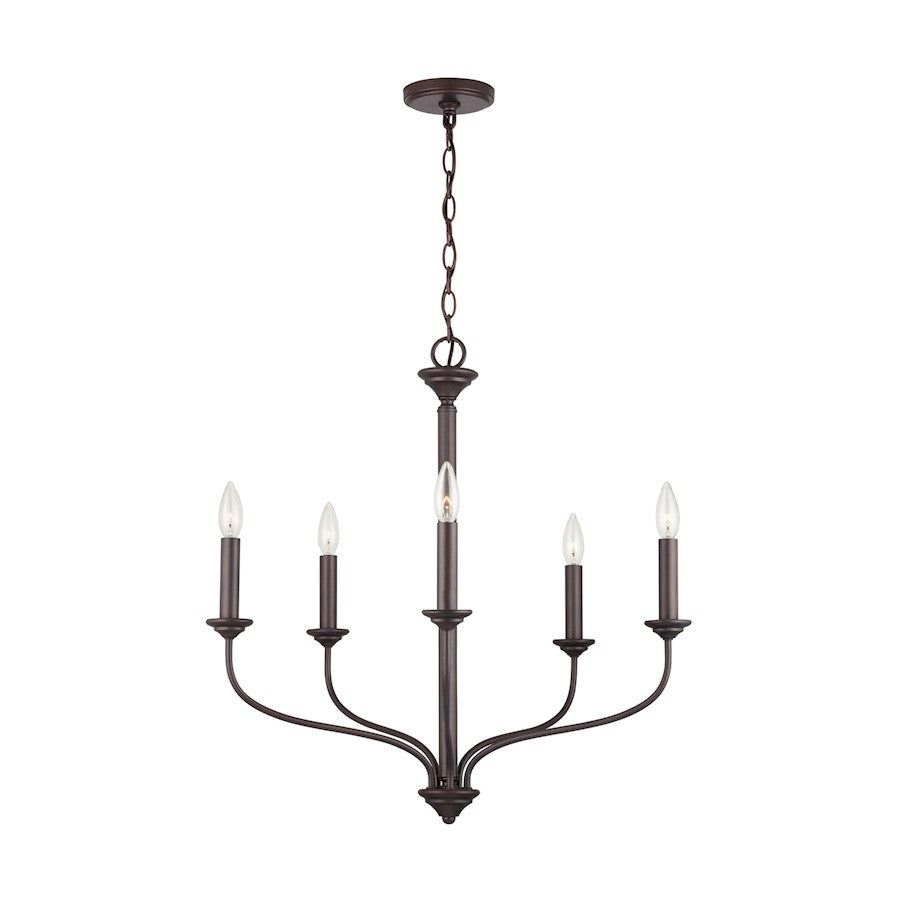 5-Light Chandelier, Old Bronze