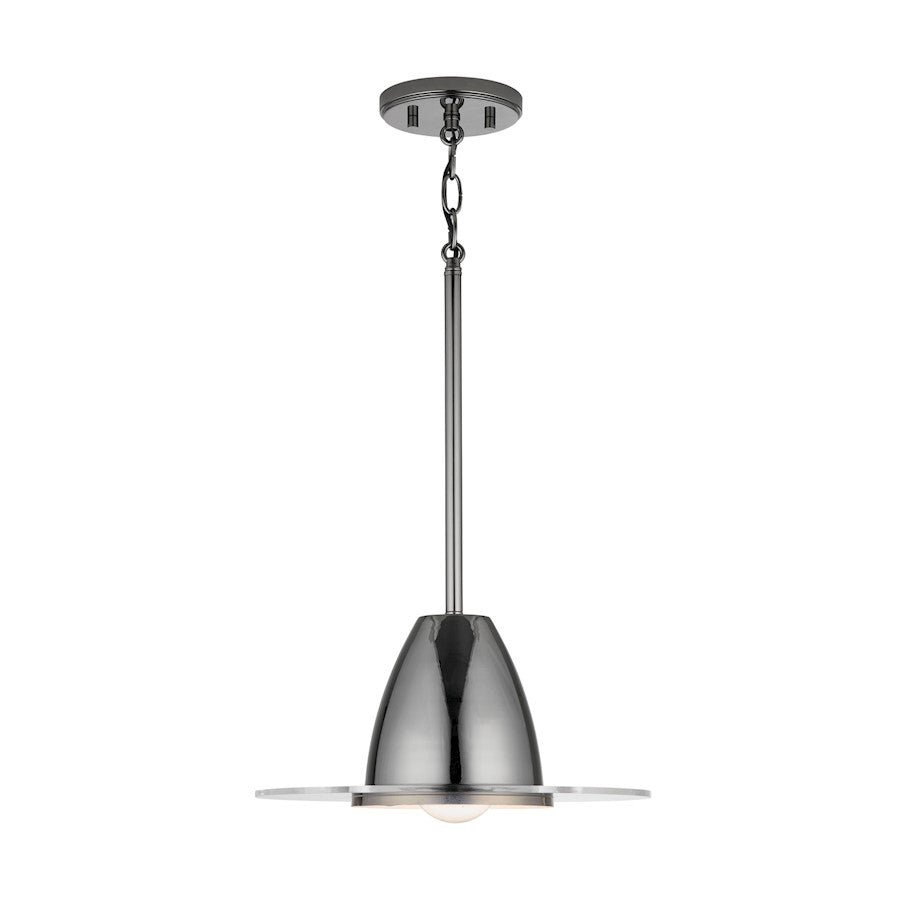 1 Light Pendant, Black Chrome