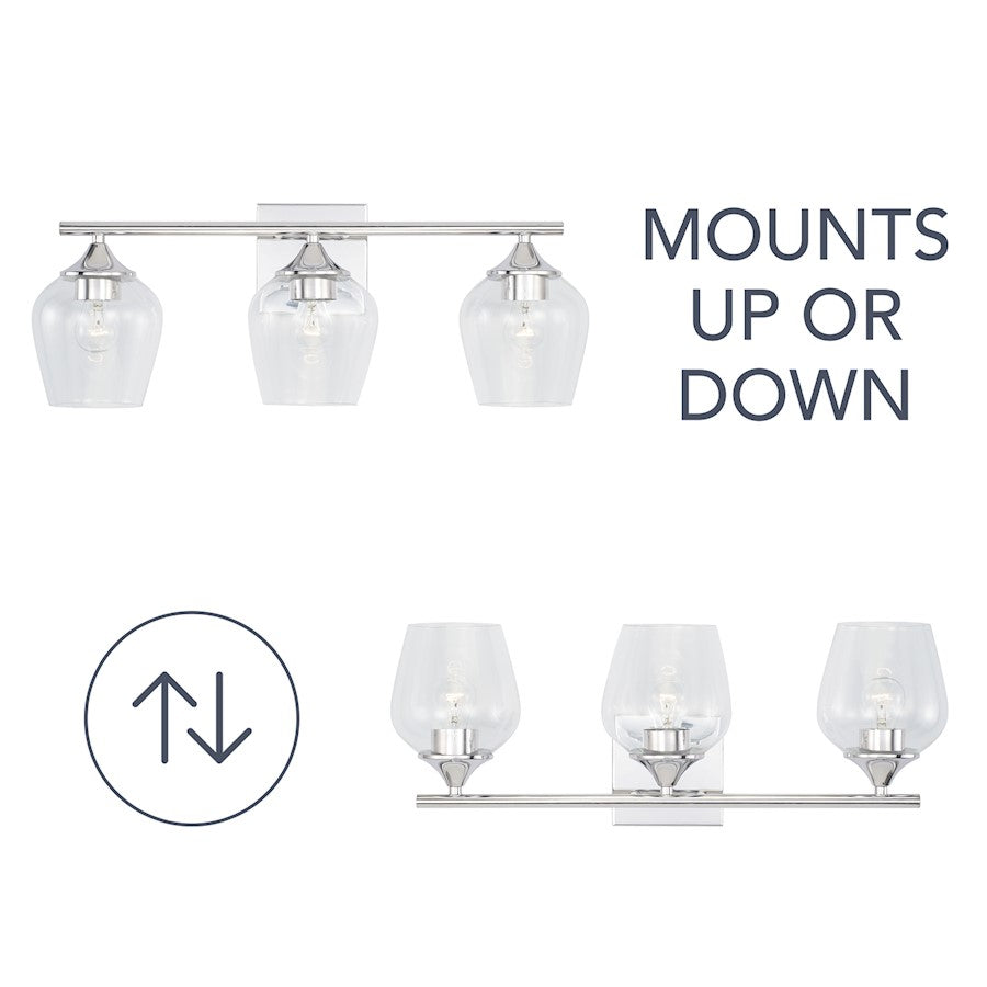 3-Light 8" Bathroom Vanity Light