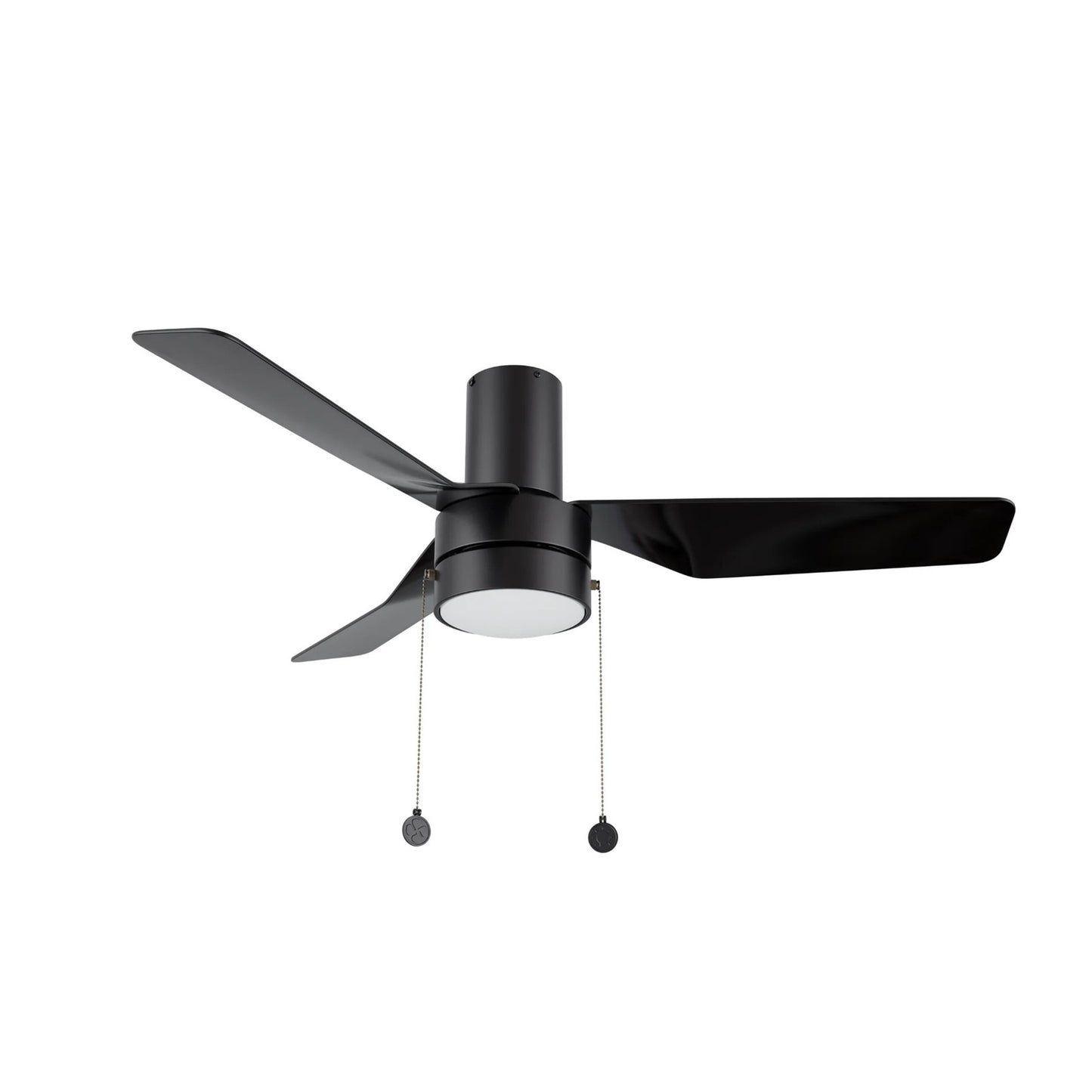 Carro Formosa 44in 3-Blade Flush LED Ceiling Fan | Modern Black ABS | Living Room & Bedroom | 44 x 44 x 11.9 in | Model CFP443N2-L11-B2-1-FM