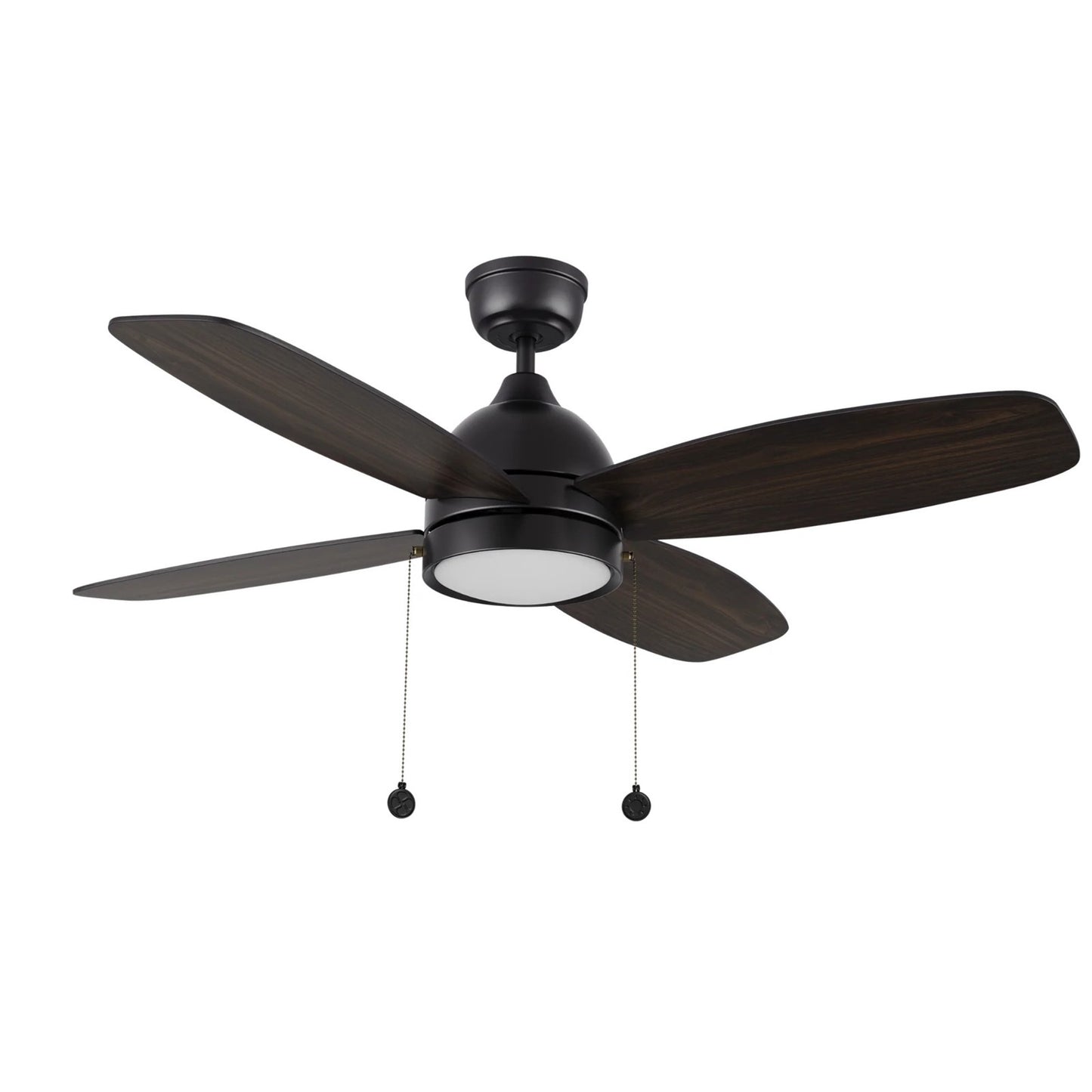 Carro Greenwood 48in 4-Blade Ceiling Fan | Modern Black Plywood and Integrated LED | Large Living Room & Bedroom | 48 x 48 x | Model CFP484Q5-L11-BG-1