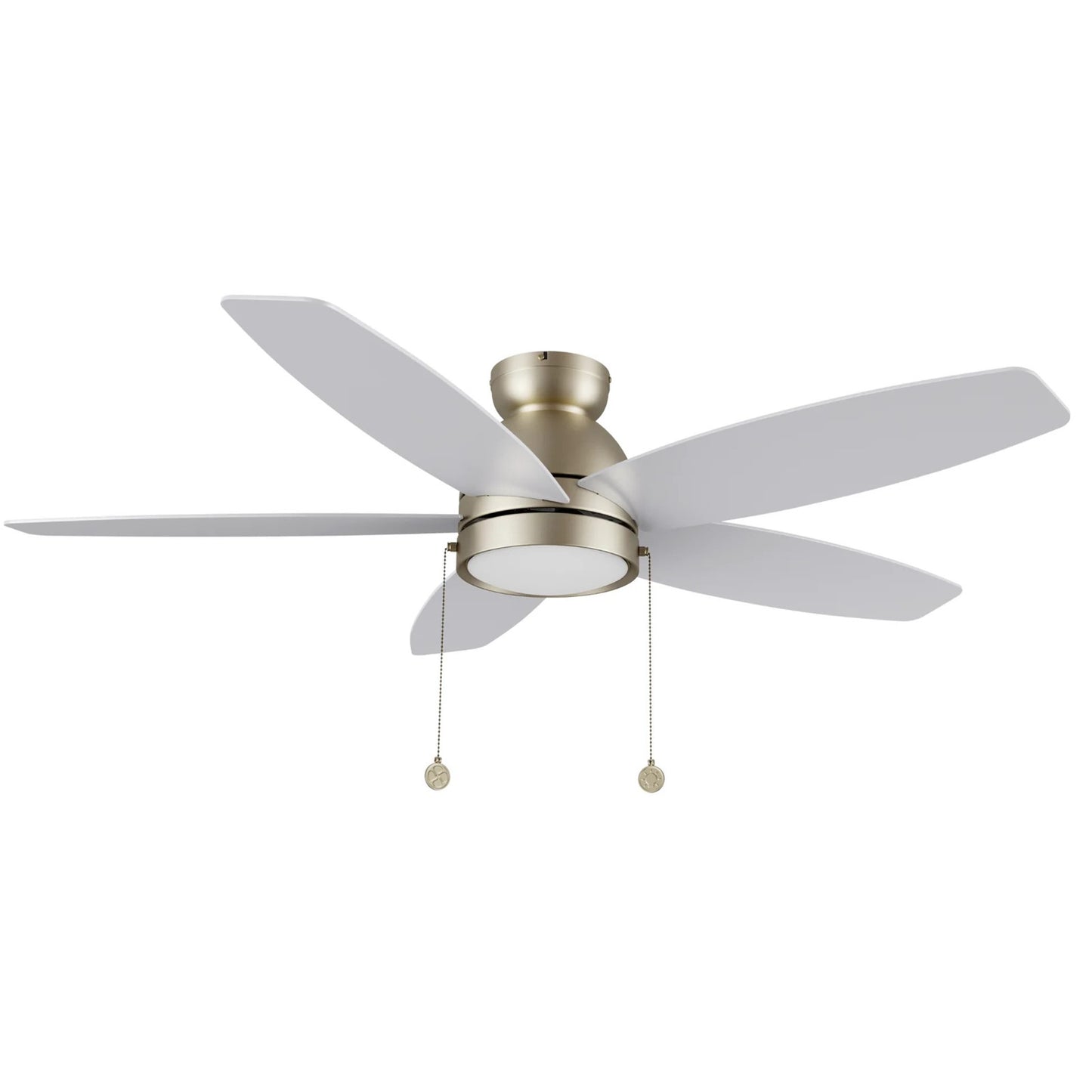 Carro Greenwood 48in 5-Blade Flush Mount Ceiling Fan | Modern Brushed Nickel Plywood Blades and LED | Living Room & Bedroom | Model CFP485Q5-L11-SJ-1-FM