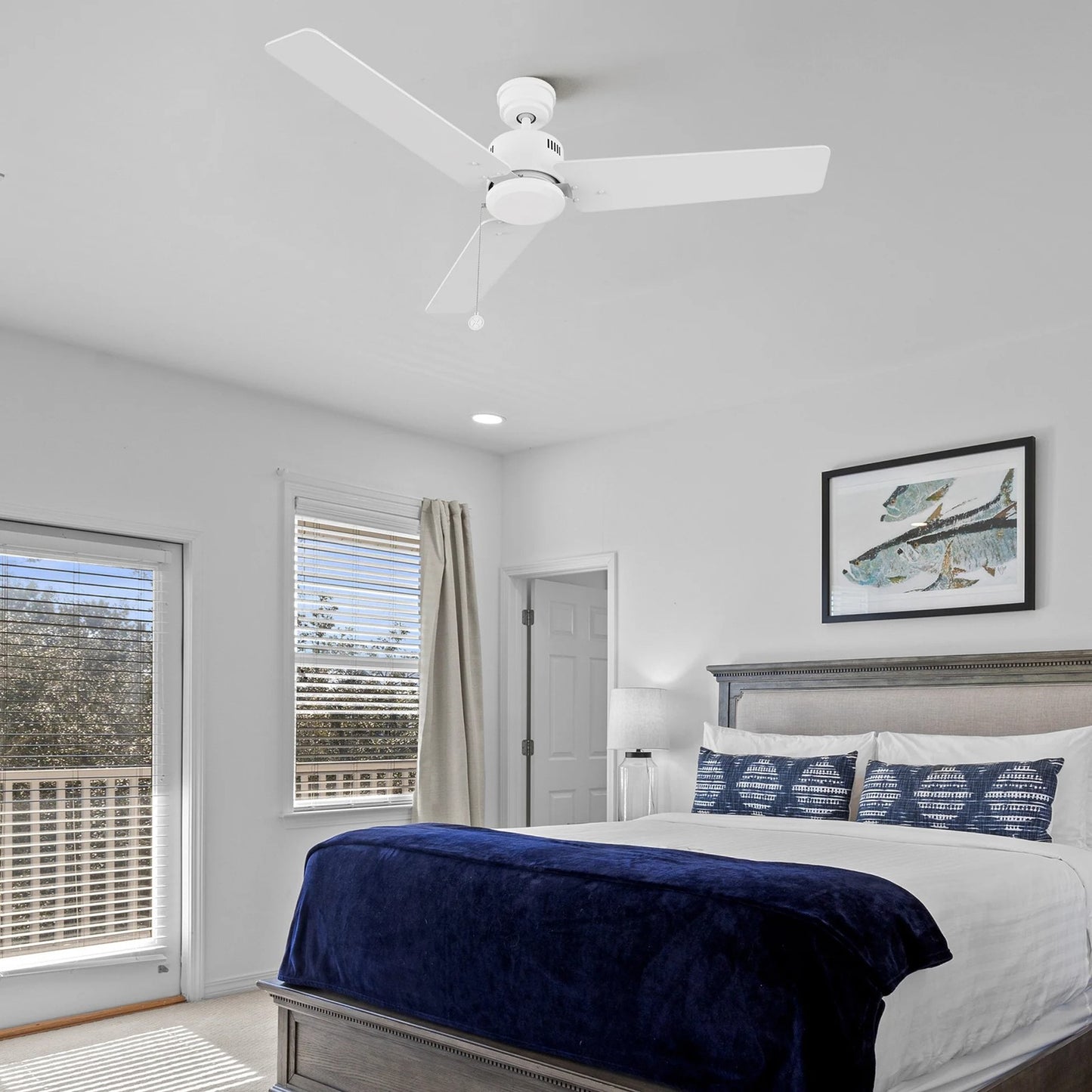 Carro Apex 52in 3-Blade Ceiling Fan | White Plywood Blades and White Finish | Living Room & Bedroom | 52 x 52 x 12.7 in | Model CFP523E5-N20-W1-1
