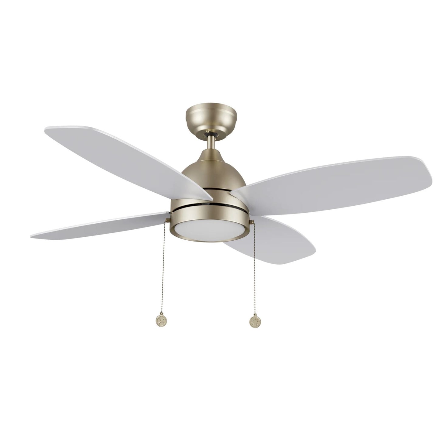 Carro Greenwood 52in 4-Blade Ceiling Fan | Brushed Nickel Plywood Blades and Integrated LED | Living Room & Great Room | 52 x 52 | Model CFP524Q5-L11-SJ-1