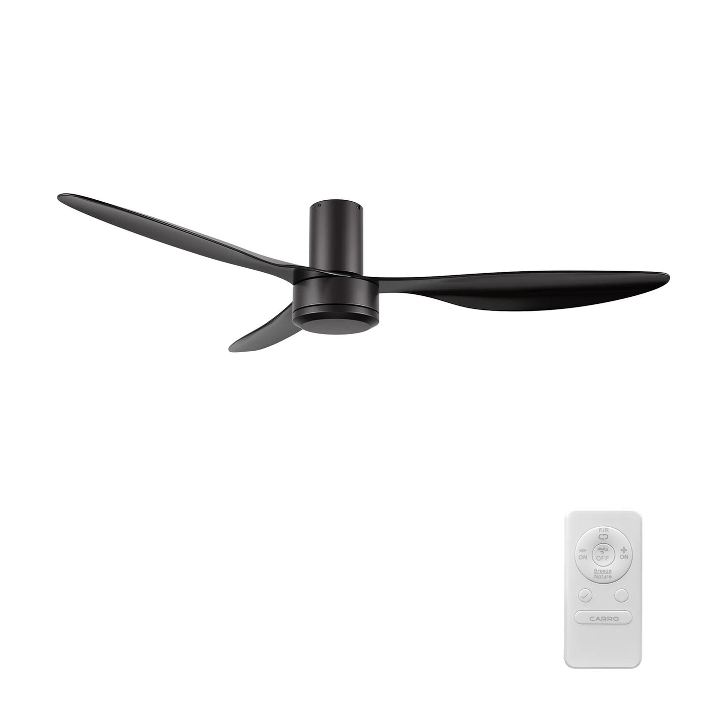 Carro Isola 52in 3-Blade Ceiling Fan | Black ABS Blades | Living Room & Bedroom | 52 x 52 x 10 in | Model CFR523N4-N10-B2-1-FM