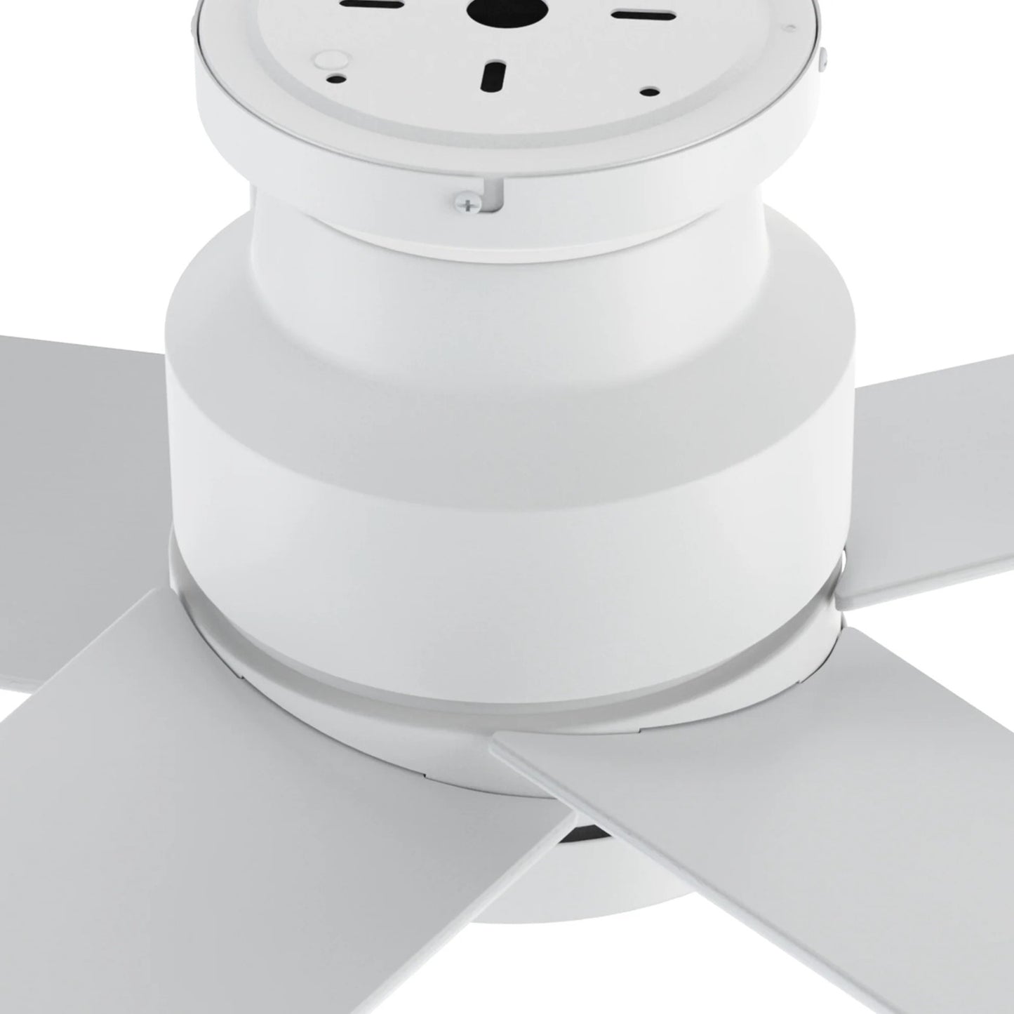 Carro Santana 52in Flush Mount Ceiling Fan | Modern White Plywood Blades | Indoor Living Room & Bedroom | 52 x 52 x 11 in | Model CFW525E5-N10-W1-1-FM