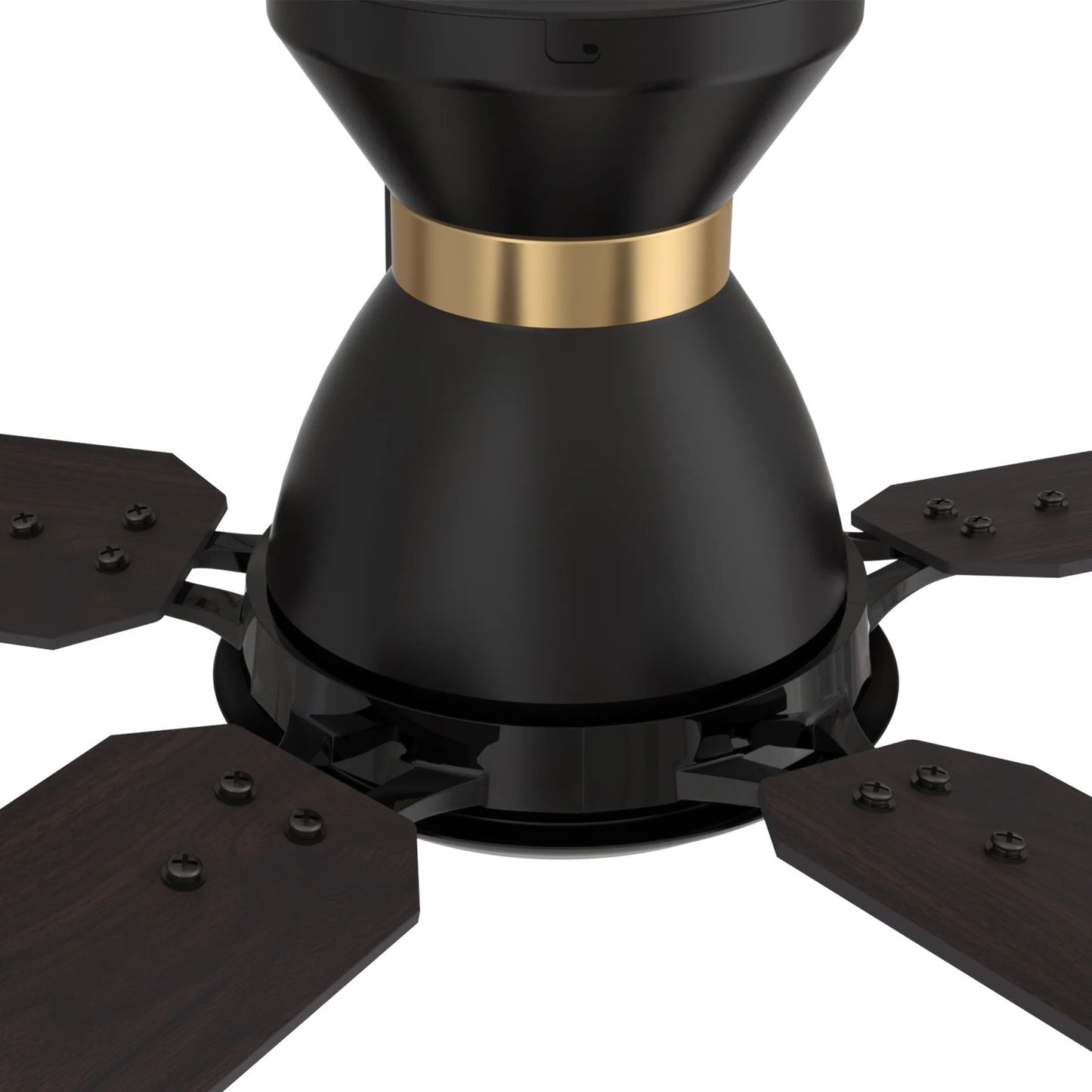 Carro Espear 52in 5-Blade Flush Mount Smart Ceiling Fan | Modern Black Gold Plywood Blades and Integrated LED | Living Room & | Model SFR525J-L12-B2-1-FMA