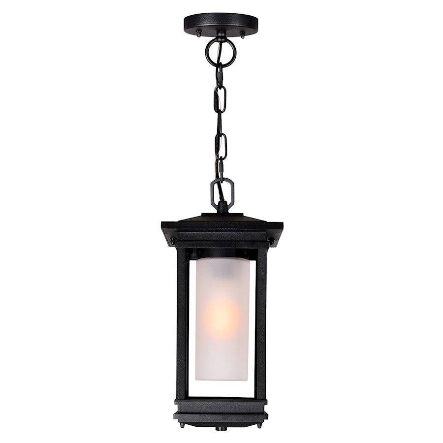 1 Light Outdoor Hanging Light, Black