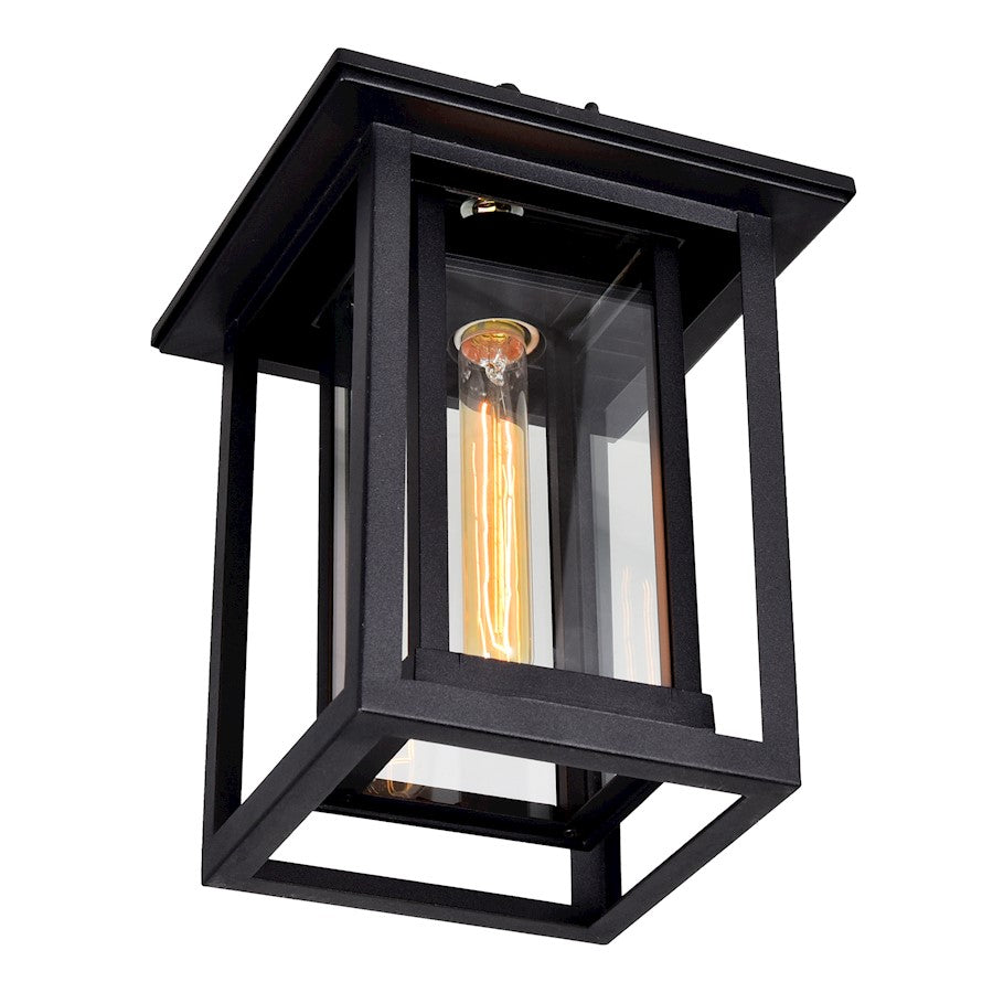 1 Light Outdoor Hanging Light, Black
