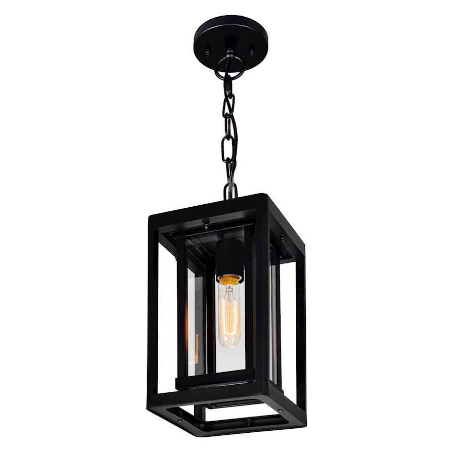 1 Light Outdoor Hanging Light, Black