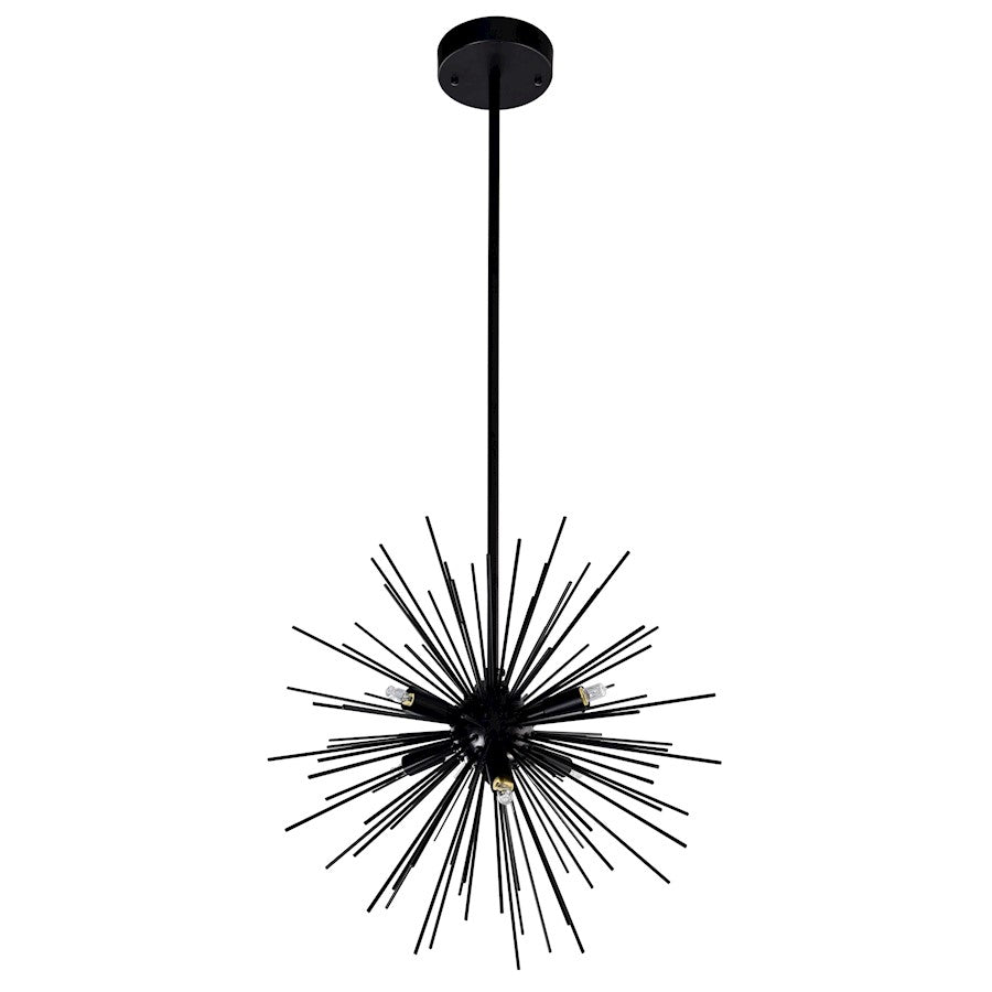 6 Light Chandelier, Black
