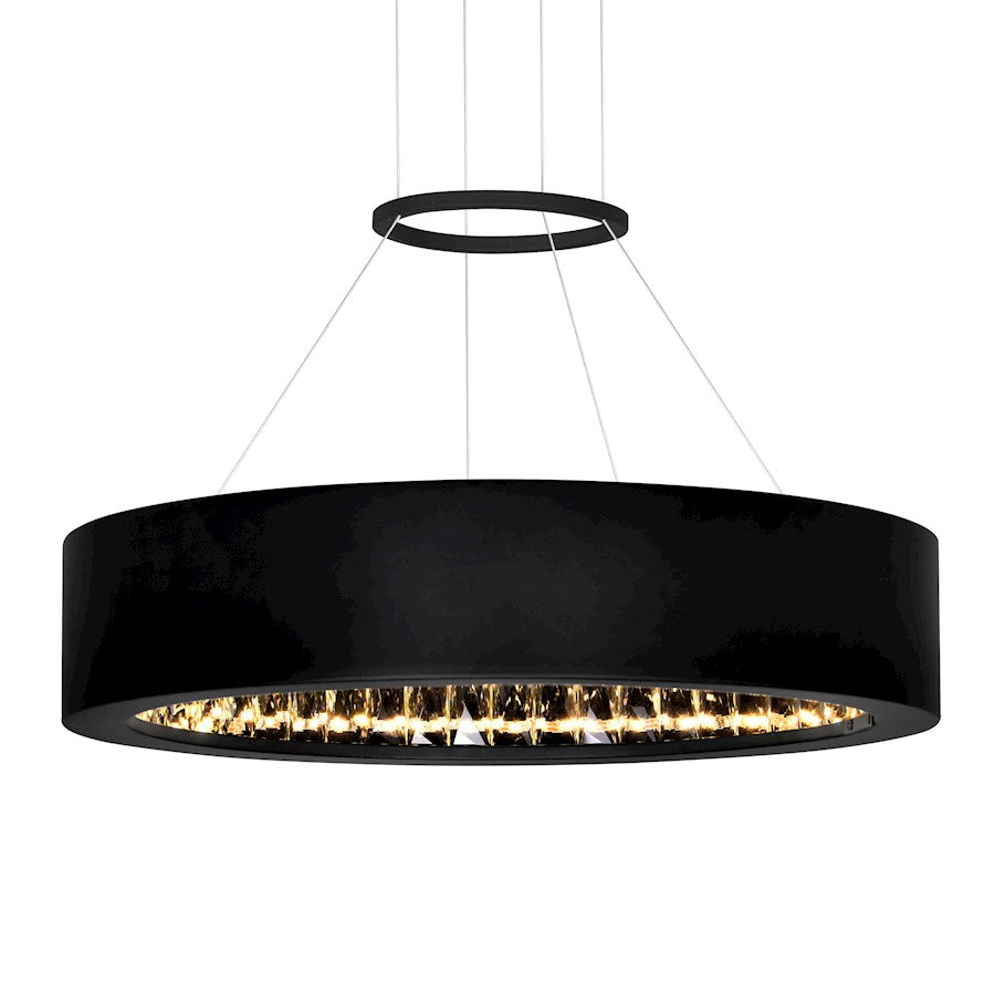 16" Down Chandelier, Matte Black