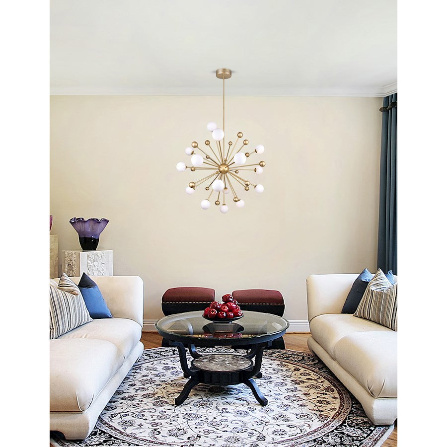 17 Light Chandelier, Sun Gold