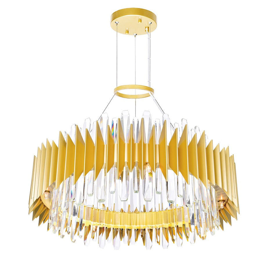 18 Light Chandelier, Satin Gold