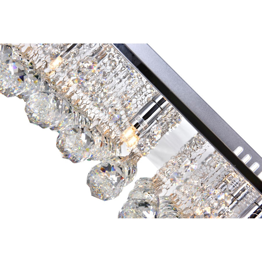 CWI Lighting Sparkle 9 Light Flush Mount, Chrome