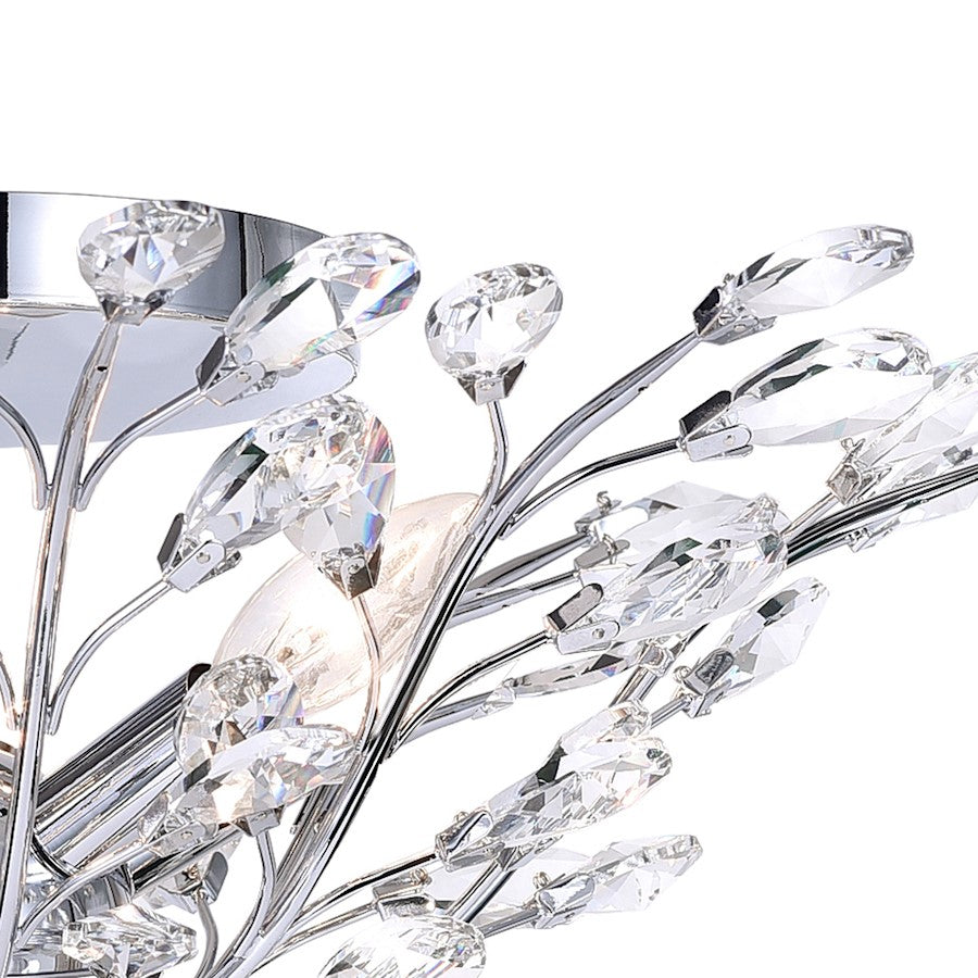 CWI Lighting Ivy 3 Light Drum Shade Flush Mount, Chrome