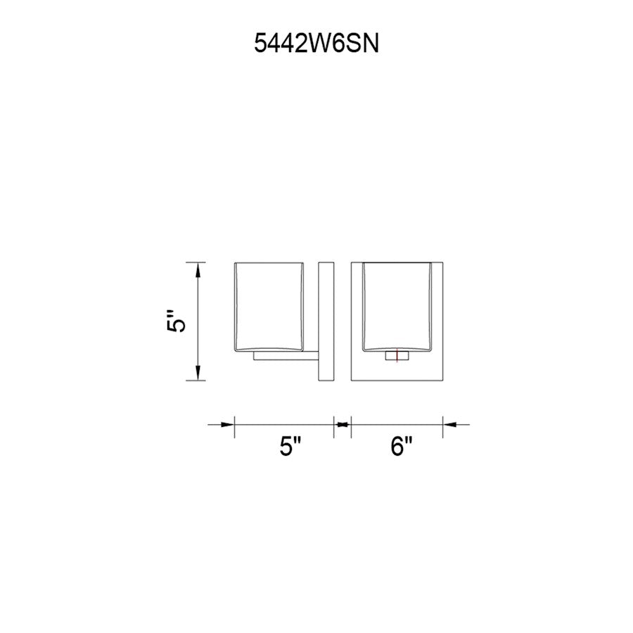 1 Light Bathroom Vanity Light, Satin Nickel