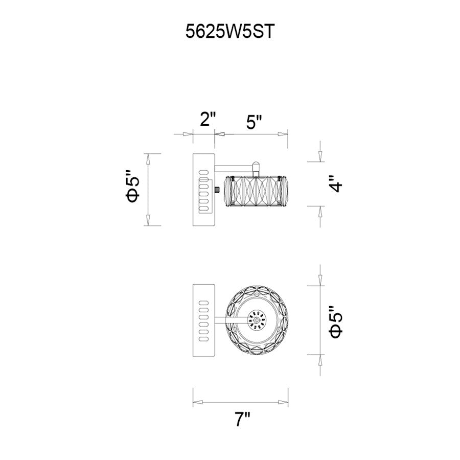 CWI Lighting Veil Flush Mount, Stainless Steel