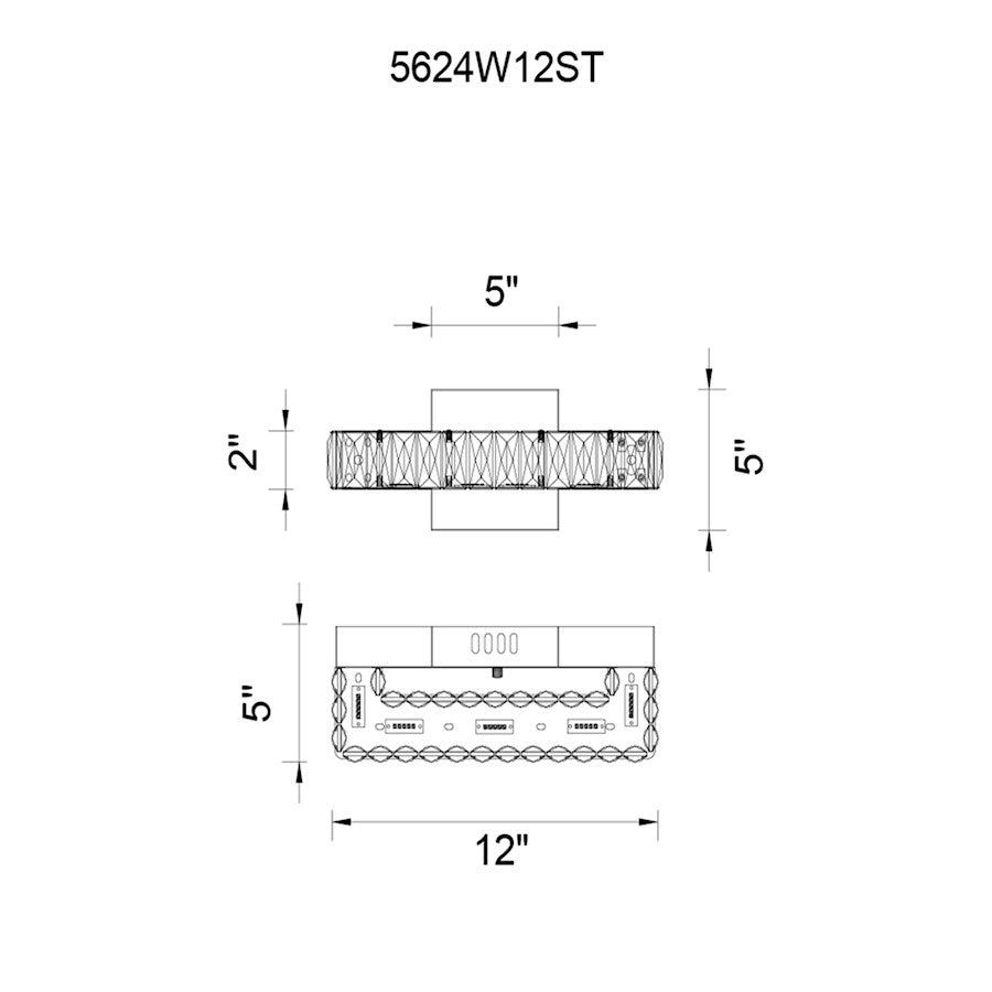 12" Bathroom Vanity Light, Chrome