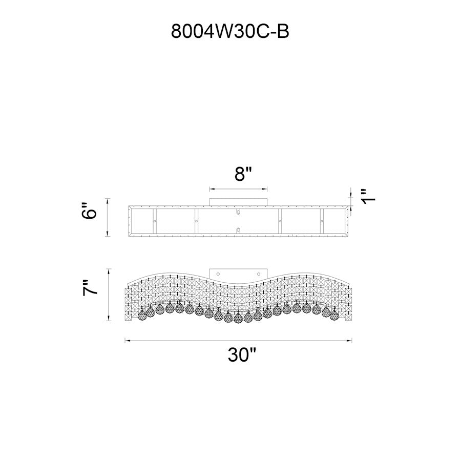 30C -B 5 Light Bathroom Vanity Light, Chrome