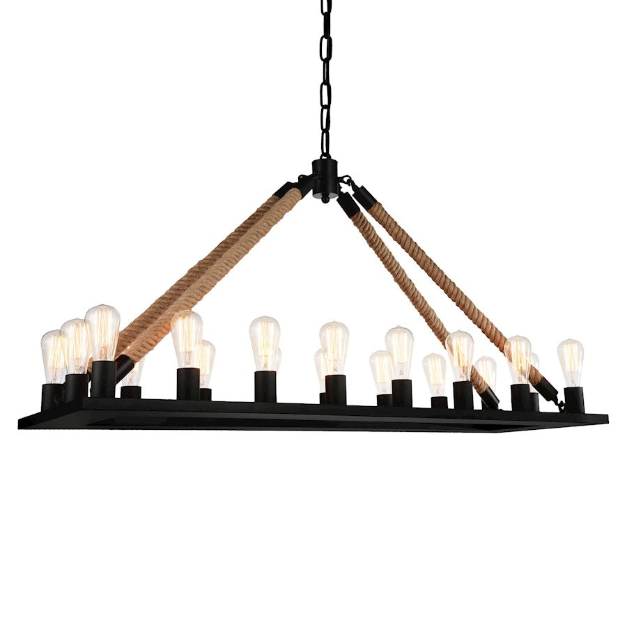 18 Light Up Chandelier, Black