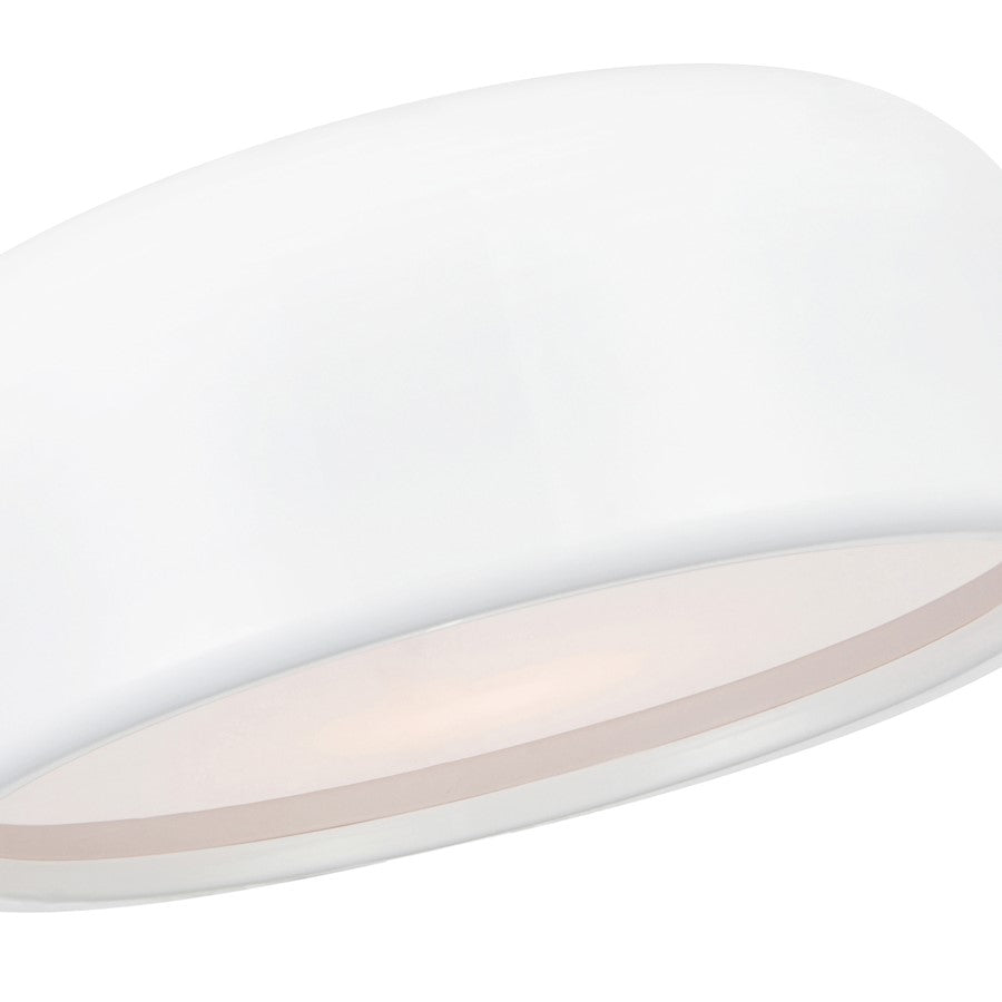 CWI Lighting Campton 2 Light Drum Shade Flush Mount, White