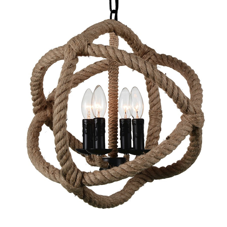 4 Light Up Chandelier, Black