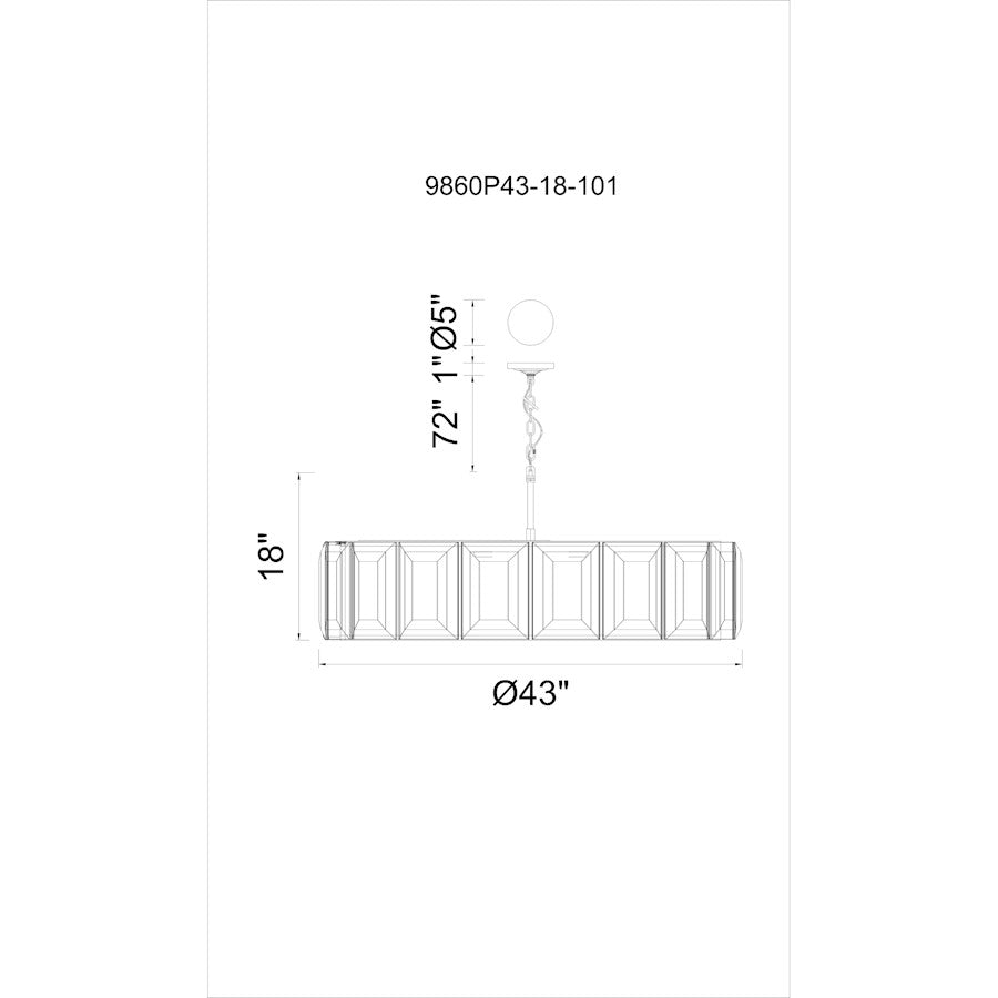 18 Light Chandelier, Black