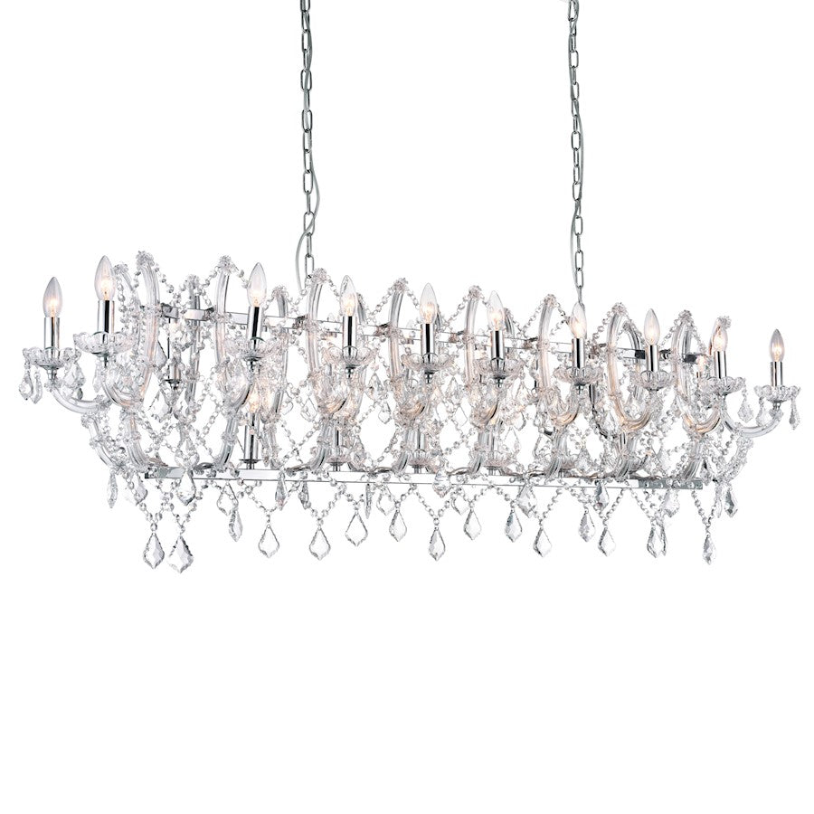 24 Light Candle Chandelier, Chrome