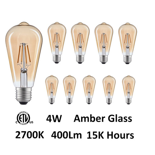 CWI Lighting Bulbs 4W LED Bulb, Amber - ST19K2700W4-10