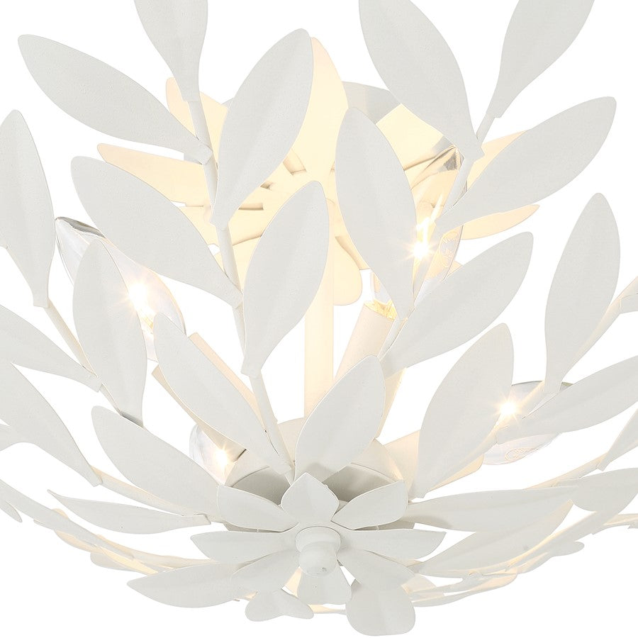 Crystorama Broche 4 Light Semi Flush Mount, Matte White