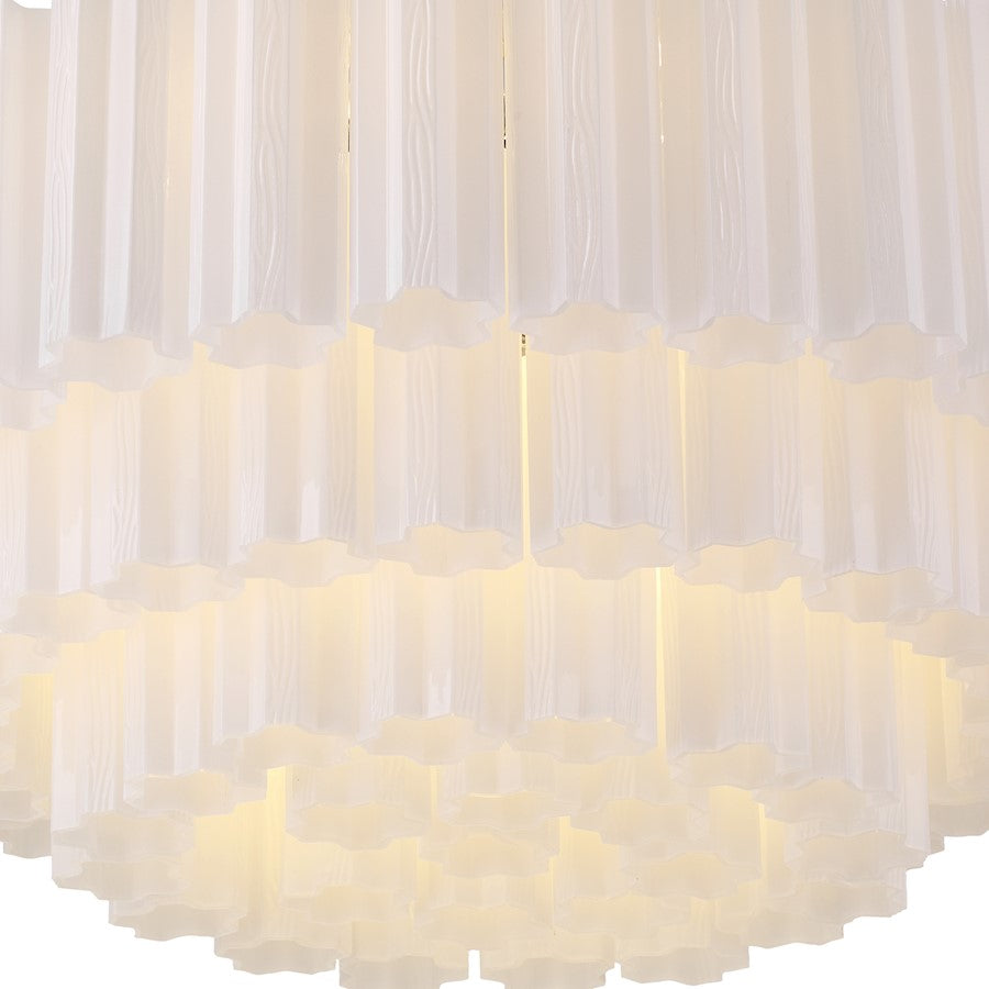 Crystorama Addis 16Lt Flush Mount, Chrome/Tronchi Glass White