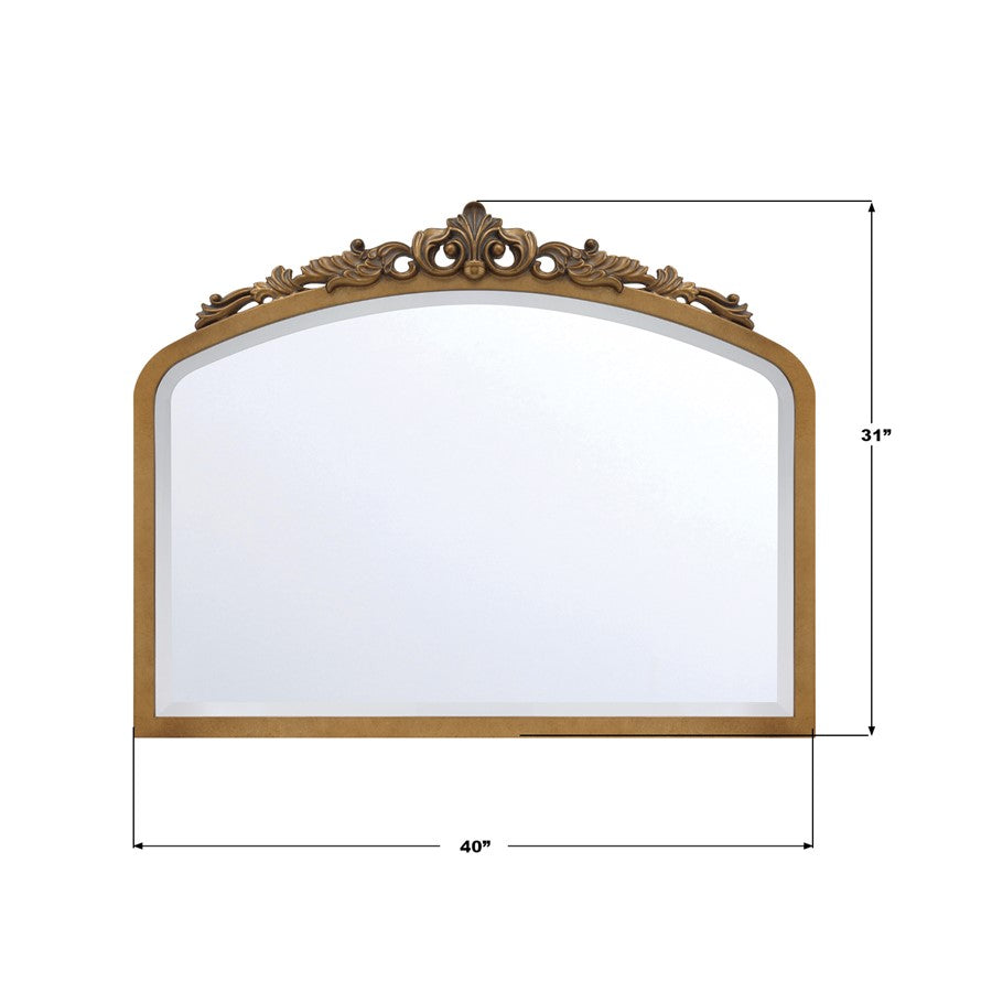 Crystorama Arden 40" Mirror, Burnished Brass