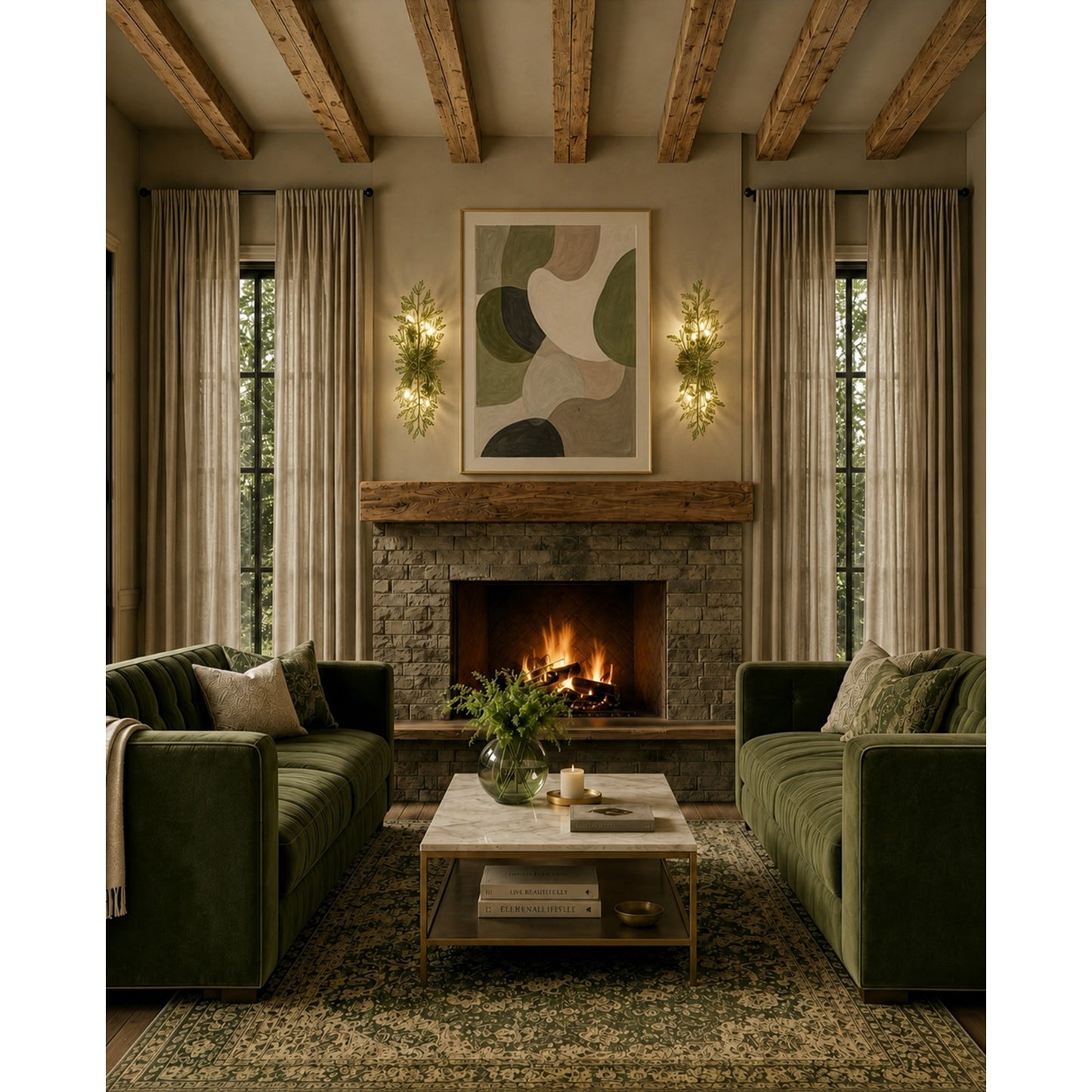 Crystorama Bridget 8.25in 4-Light Wall Sconce | Coastal Soft Gold Steel and Green Glass | Bathroom & Bedroom Accent | 8.25 x 5 x 24 in | Model BGT-332-SG-GR