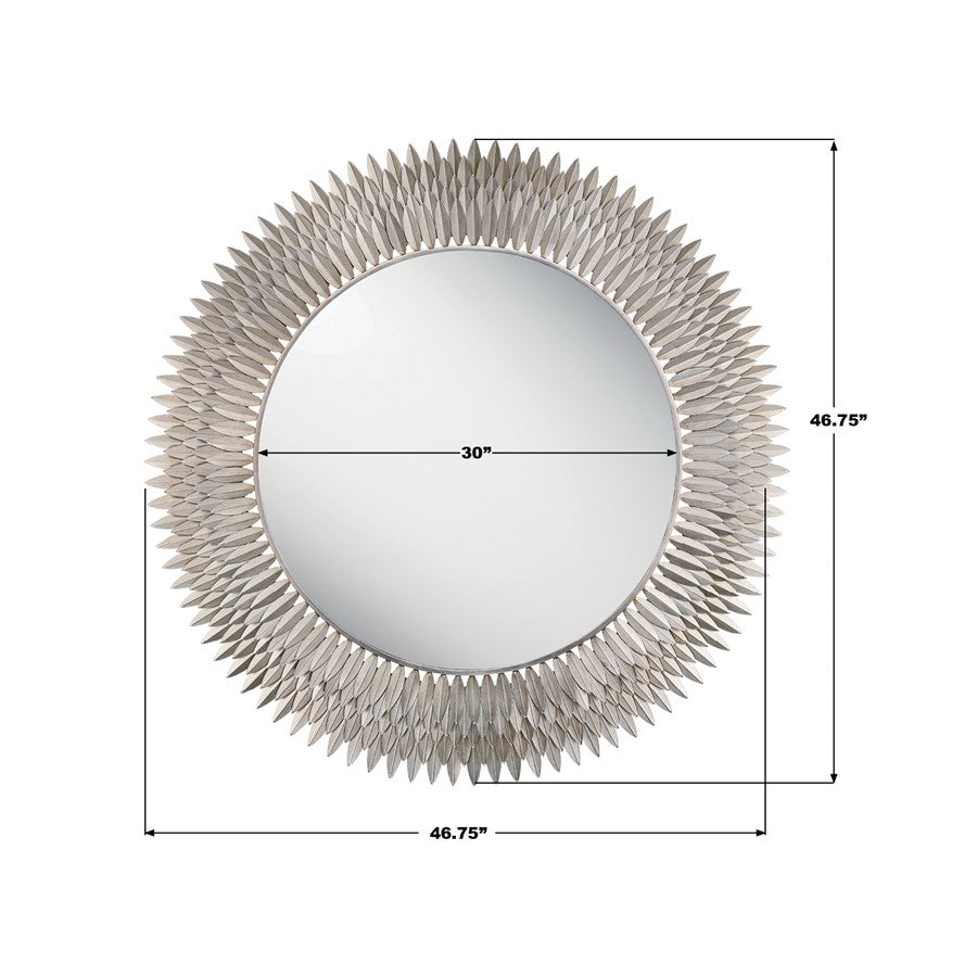 Crystorama Broche 46.75" Mirror, Antique Silver