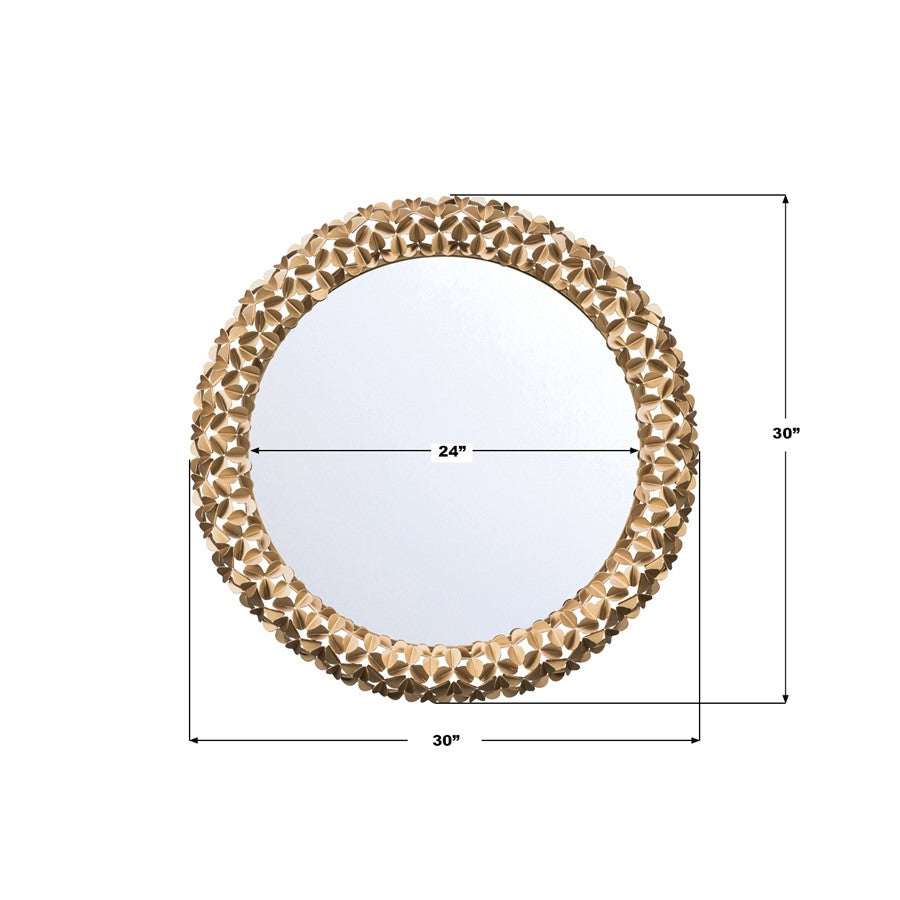 Crystorama Cora 30" Mirror, Soft Gold