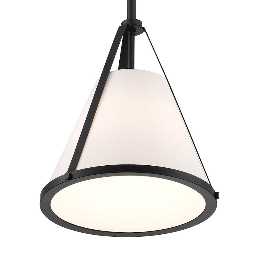 Crystorama Fulton 1 Light Mini Pendant, Black/White