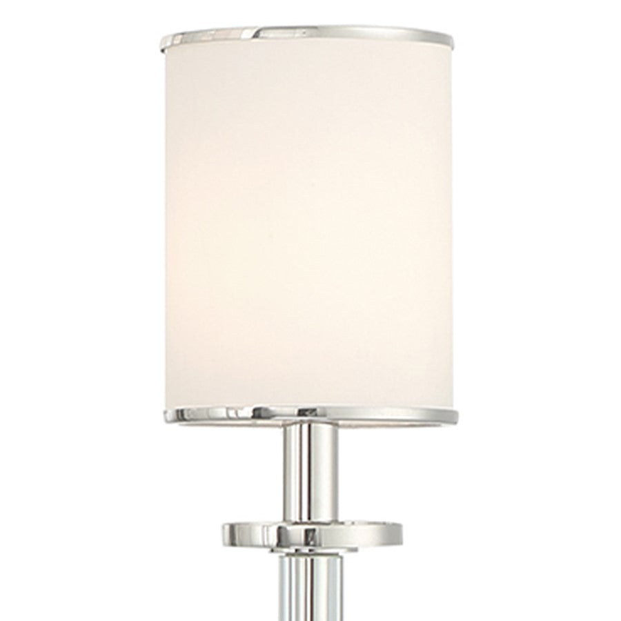 Crystorama Hatfield 8 Light Chandelier, Polished Nickel/White