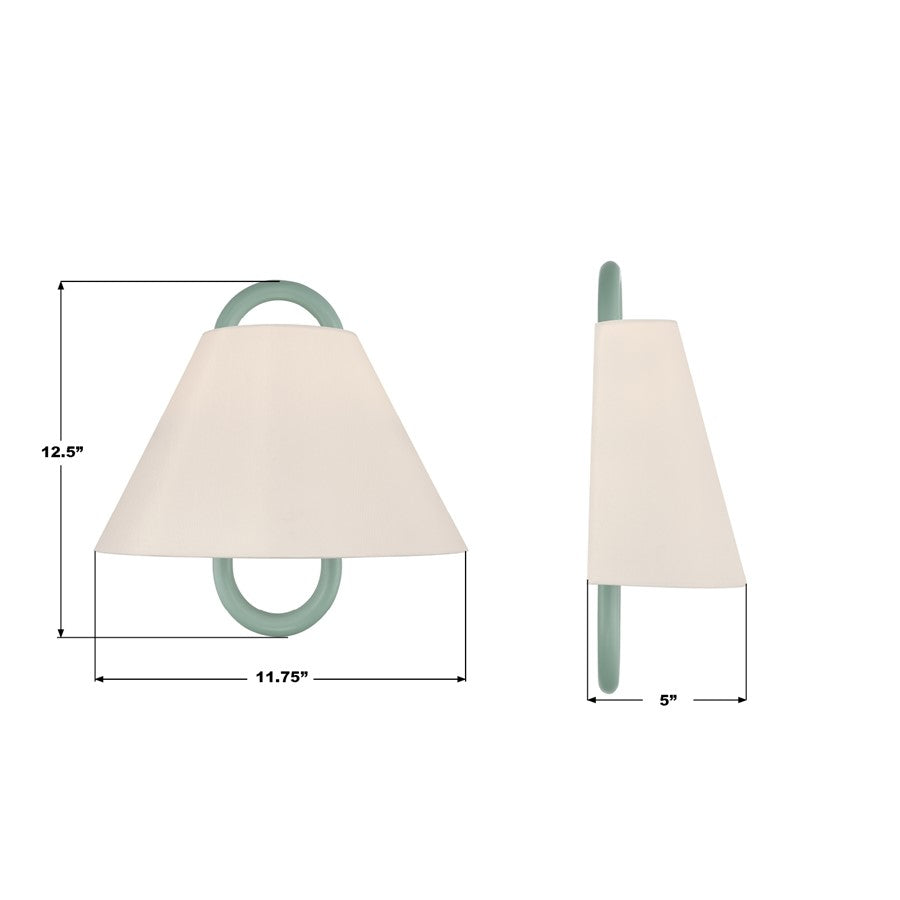 Crystorama Jojo 1 Light 11.75" Sconce, Vibrant Gold/GR