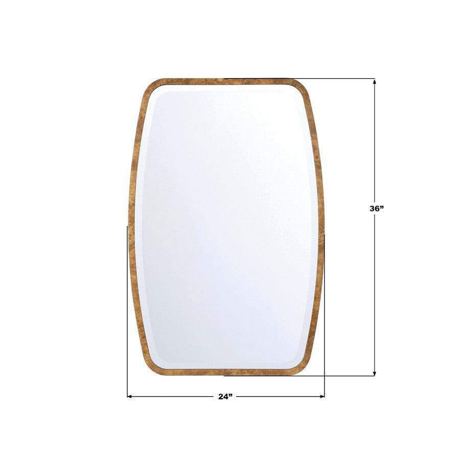 Crystorama Lindee 24" Mirror, Wood Veneer